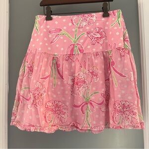 Lilly Pulitzer Nikita Pink/Green Floral Ruffle Skirt